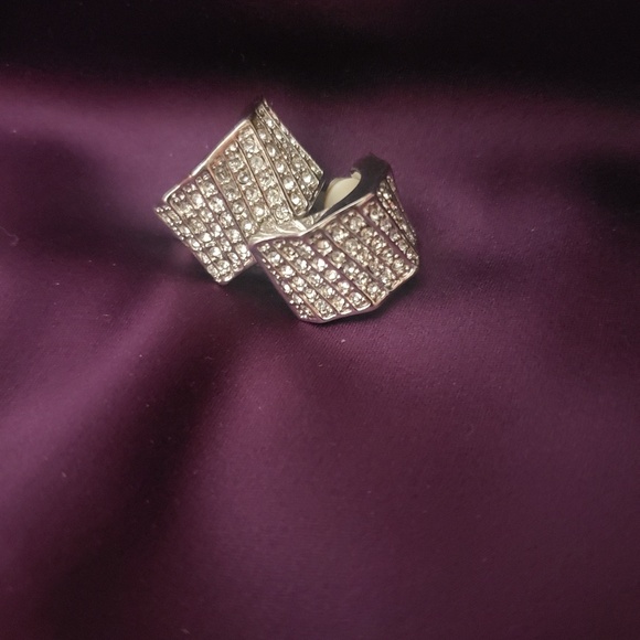 Jewelry - CZ and Silver tone Clip on Earrings